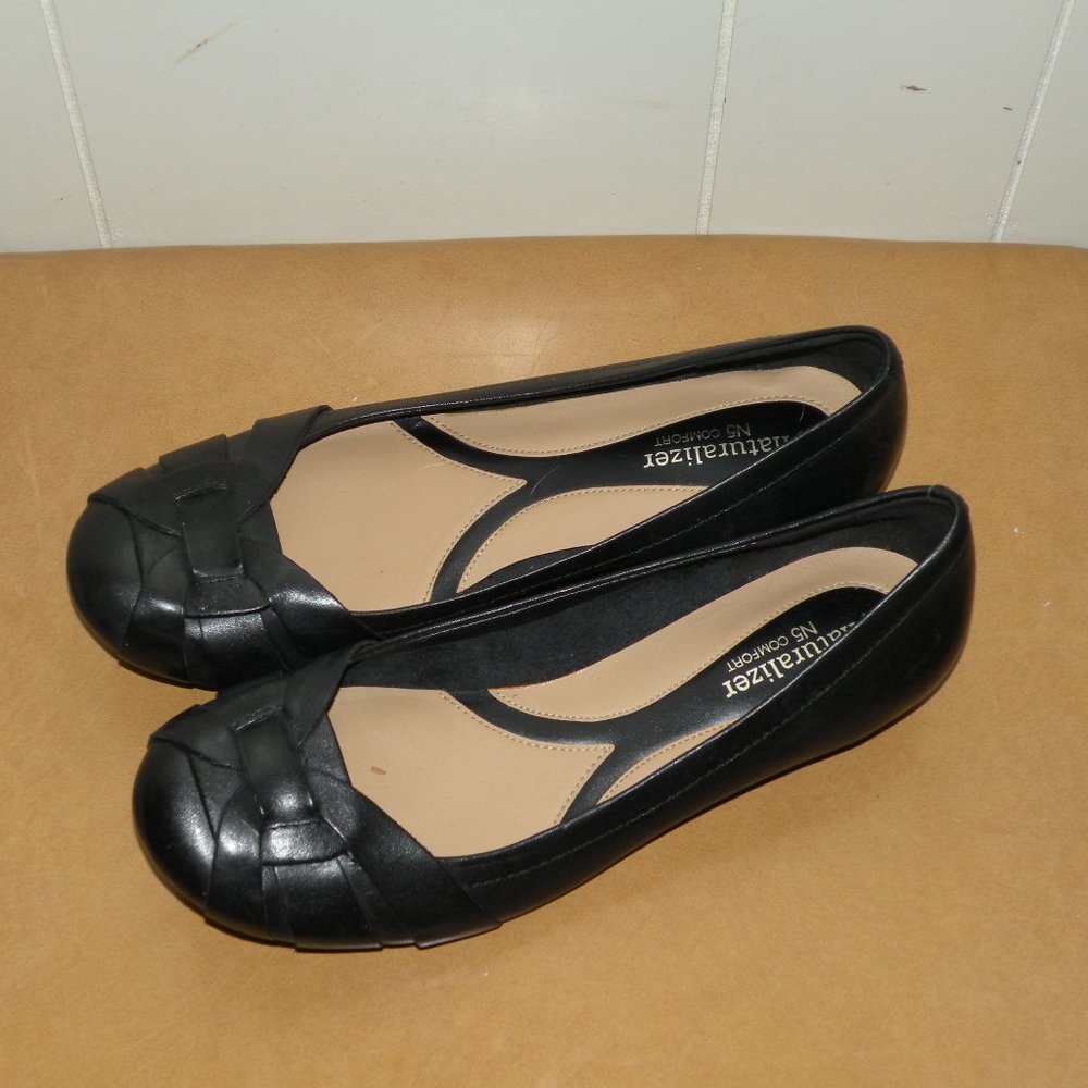 Naturalizer N5 Comfort Maude Shoes Black Leather Flats Maude 8 Wide